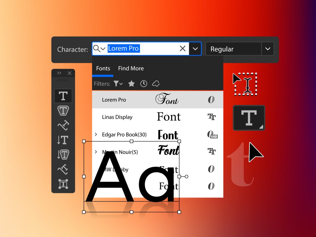 Texte en thème sombre : contraste, lueur, anticrénelage, filtres de rendu